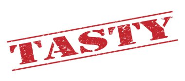 Beyaz arka plan üzerinde izole lezzetli kırmızı pul