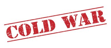 Beyaz arka plan üzerinde izole soğuk savaş kırmızı pul