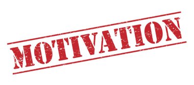 Beyaz arka plan üzerinde izole motivasyon kırmızı pul