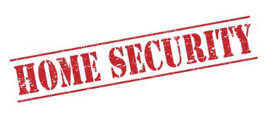 Beyaz arka plan üzerinde izole ev güvenlik kırmızı pul