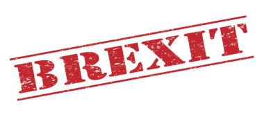 Beyaz arka plan üzerinde izole brexit kırmızı pul