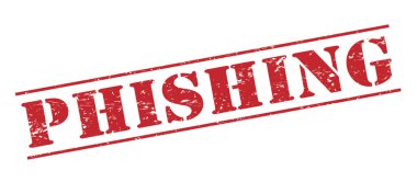 Beyaz arka plan üzerinde izole phishing kırmızı pul