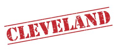 Beyaz arka plan üzerinde izole cleveland kırmızı pul