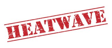 Beyaz arka plan üzerinde izole heatwave kırmızı pul