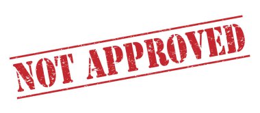 Beyaz arka plan üzerinde izole kırmızı pul onaylanmamış