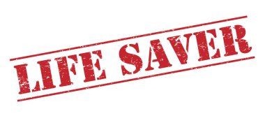 Beyaz arka plan üzerinde izole hayat koruyucu kırmızı pul