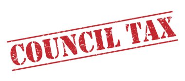 Beyaz arka plan üzerinde izole Belediye vergisi kırmızı pul