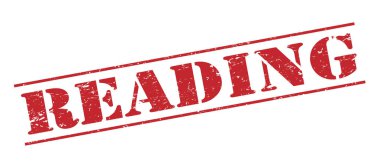 Beyaz arka plan üzerinde izole kırmızı pul okuma