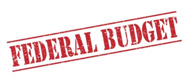 Beyaz arka plan üzerinde izole federal bütçe kırmızı pul