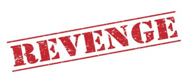 Beyaz arka plan üzerinde izole intikam kırmızı pul