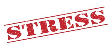 Beyaz arka plan üzerinde izole stres kırmızı pul