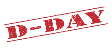 beyaz zemin üzerine kırmızı pul izole d-day