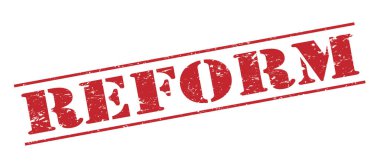 Beyaz arka plan üzerinde izole reformu kırmızı pul