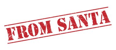 Beyaz arka plan üzerinde izole santa kırmızı pul