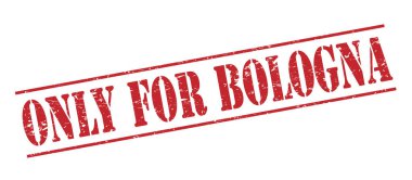 Sadece beyaz zemin üzerine izole bologna kırmızı kaşe