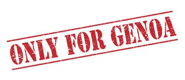 Sadece beyaz zemin üzerine izole Cenova kırmızı kaşe