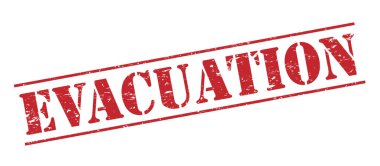 Beyaz arka plan üzerinde izole tahliye kırmızı pul