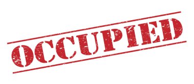 Beyaz arka plan üzerinde izole işgal altındaki kırmızı pul