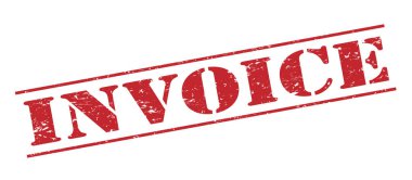 Beyaz arka plan üzerinde izole fatura kırmızı pul