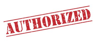 Beyaz arka plan üzerinde izole kırmızı pul yetkili