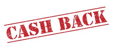 Beyaz arka plan üzerinde izole kırmızı pul nakit geri