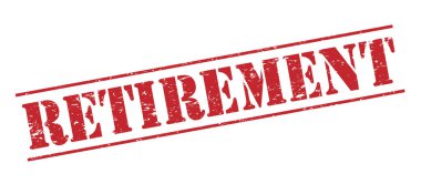 Beyaz arka plan üzerinde izole emeklilik kırmızı pul