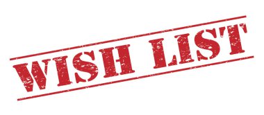 Beyaz arka plan üzerinde izole dilek listesi kırmızı pul