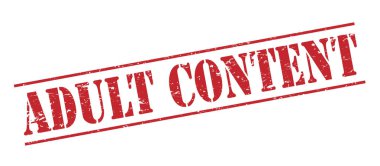 yetişkin içerik kırmızı pul beyaz arka plan üzerinde izole