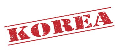 Beyaz arka plan üzerinde izole Kore kırmızı pul