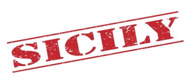 Beyaz arka plan üzerinde izole Sicilya kırmızı pul