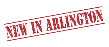 Beyaz arka plan üzerinde izole arlington kırmızı pul yenilikler