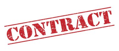 Beyaz arka plan üzerinde izole kırmızı sözleşme damga