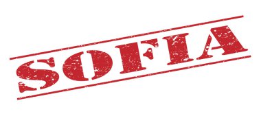 Beyaz arka plan üzerinde izole sofia kırmızı pul