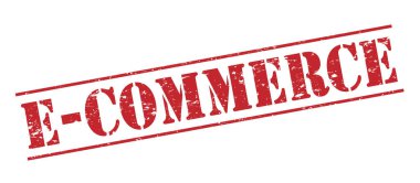 e-ticaret beyaz arka plan üzerinde izole kırmızı pul