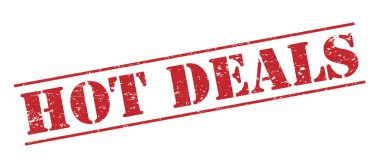 Beyaz arka plan üzerinde izole sıcak fırsatlar kırmızı pul