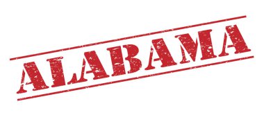 Beyaz arka plan üzerinde izole alabama kırmızı pul