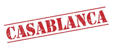 Beyaz arka plan üzerinde izole Casablanca kırmızı pul