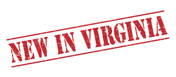 new in virginia red stamp isolated on white background