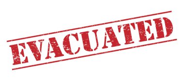 Beyaz arka plan üzerinde izole tahliye kırmızı pul