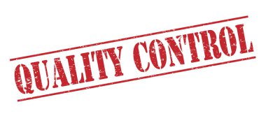 Beyaz arka plan üzerinde izole kalite kontrol kırmızı pul