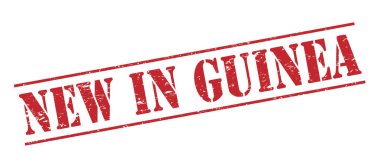 Yeni Gine kırmızı pul beyaz arka plan üzerinde izole