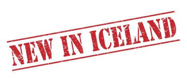 Beyaz arka plan üzerinde izole İzlanda kırmızı pul yenilikler