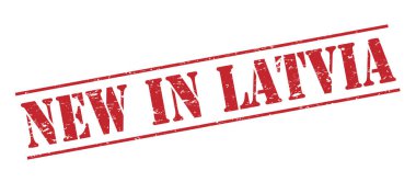 Beyaz arka plan üzerinde izole Letonya kırmızı pul yenilikler