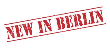 Yeni berlin kırmızı pul beyaz arka plan üzerinde izole