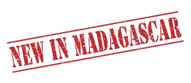 Beyaz arka plan üzerinde izole Madagaskar kırmızı pul yenilikler