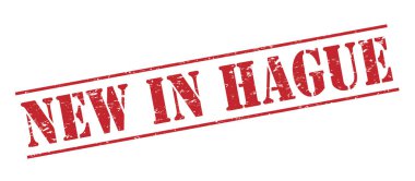 Beyaz arka plan üzerinde izole Lahey kırmızı pul yeni