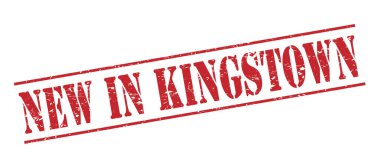 Beyaz arka plan üzerinde izole kingstown kırmızı pul yenilikler