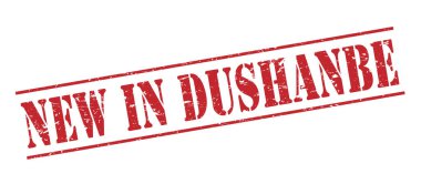 Beyaz arka plan üzerinde izole Duşanbe kırmızı pul yenilikler