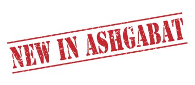 Beyaz arka plan üzerinde izole Aşkabat kırmızı pul yeni