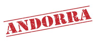 Beyaz arka plan üzerinde izole andorra kırmızı pul